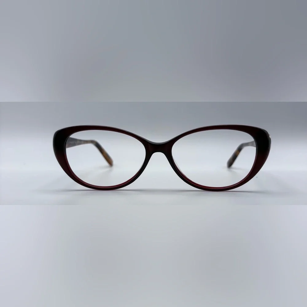 London Fog Vivien Tortoise Burgundy Oval Sunglasses Frames Only